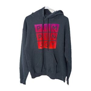 Pimpinjoy Hoodie Men’s Medium Gray Graphic Pullover Sweatshirt
